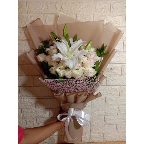 BUNGA BUQETMAWAR ASLI BUNGA LILY
