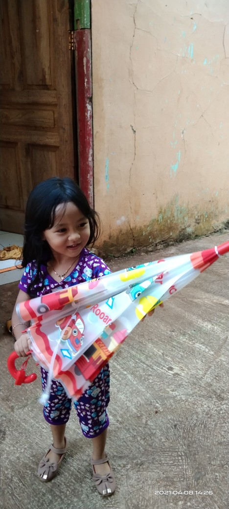 Payung Anak/ Payung Motif/ Payung Karakter Transparan Animal K603