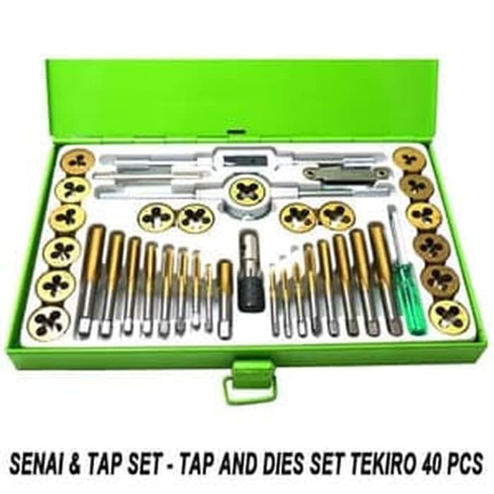 TEKIRO - TAP AND DIES SET 40 PCS - ALAT SENAI DAN TAP ULIR BAUT - ORI