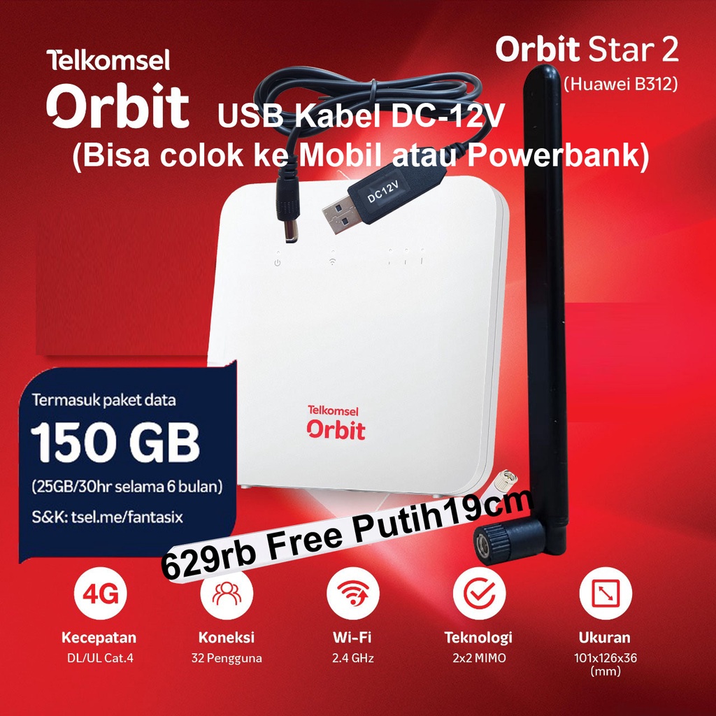 Home Router Telkomsel Orbit Star 2 Star N2 Star Lite Star H1 Free 150GB Garansi Resmi