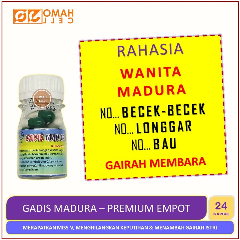 BOTOL KECIL Premium GADIS MADURA Empot Obat Pil Jamu Herbal Penambah Gairah Rukun Wanita Istri Frigi