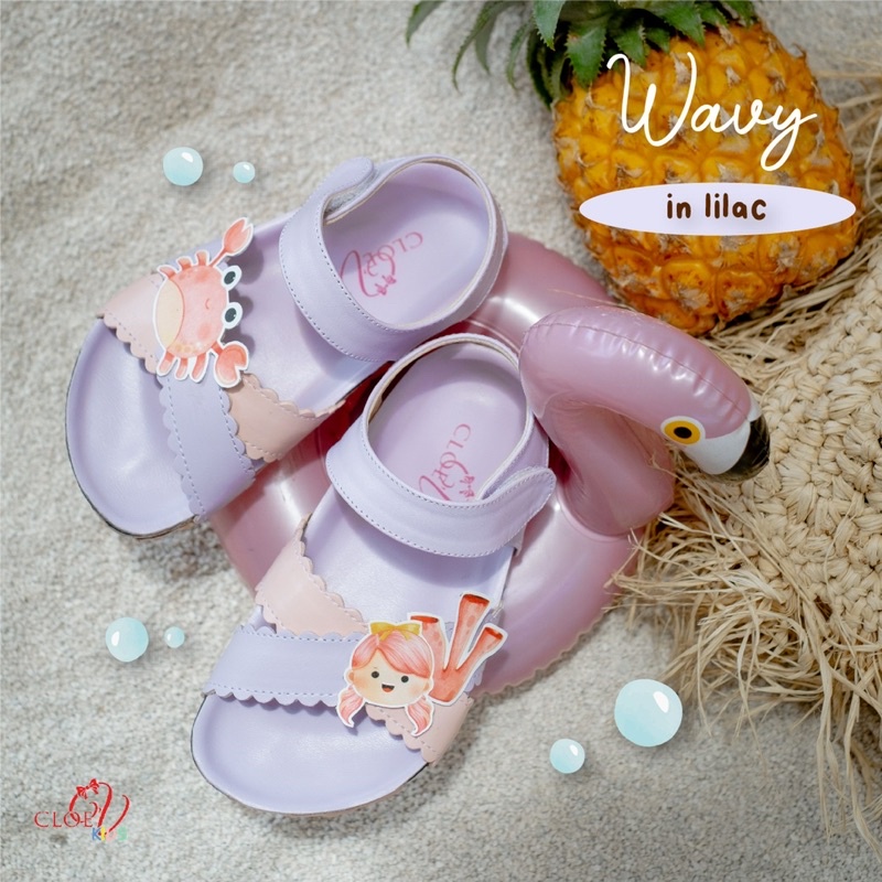 CLOEVKIDS - Wavy Sepatu Sandal Anak Perempuan READY STOCK - Mermaid Series