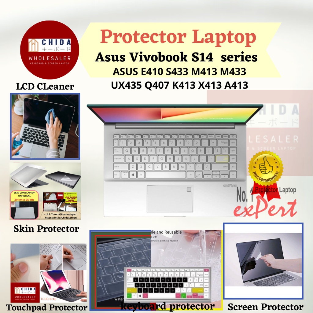 Cover Laptop / Protector Laptop / Screen Guard / Anti Gores / Cover Asus Vivobook S14 ASUS E410 S433