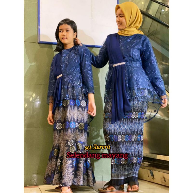 COUPLE KEBAYA IBU DAN ANAK//KEBAYA AURORA//KEBAYA TULLE PESTA//SERAGAMAN KELUARGA