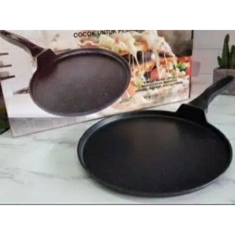 Panci , Teflon Wajan , BBQ , CREPE PIZZA , Martabak , GRILL PAN MARBLE  , 30CM