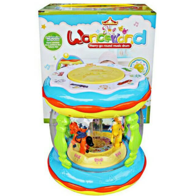 Mainan edukasi WONDERLAND MUSIC DRUM ukuran BESAR - Mainan Bayi komedi putar besar