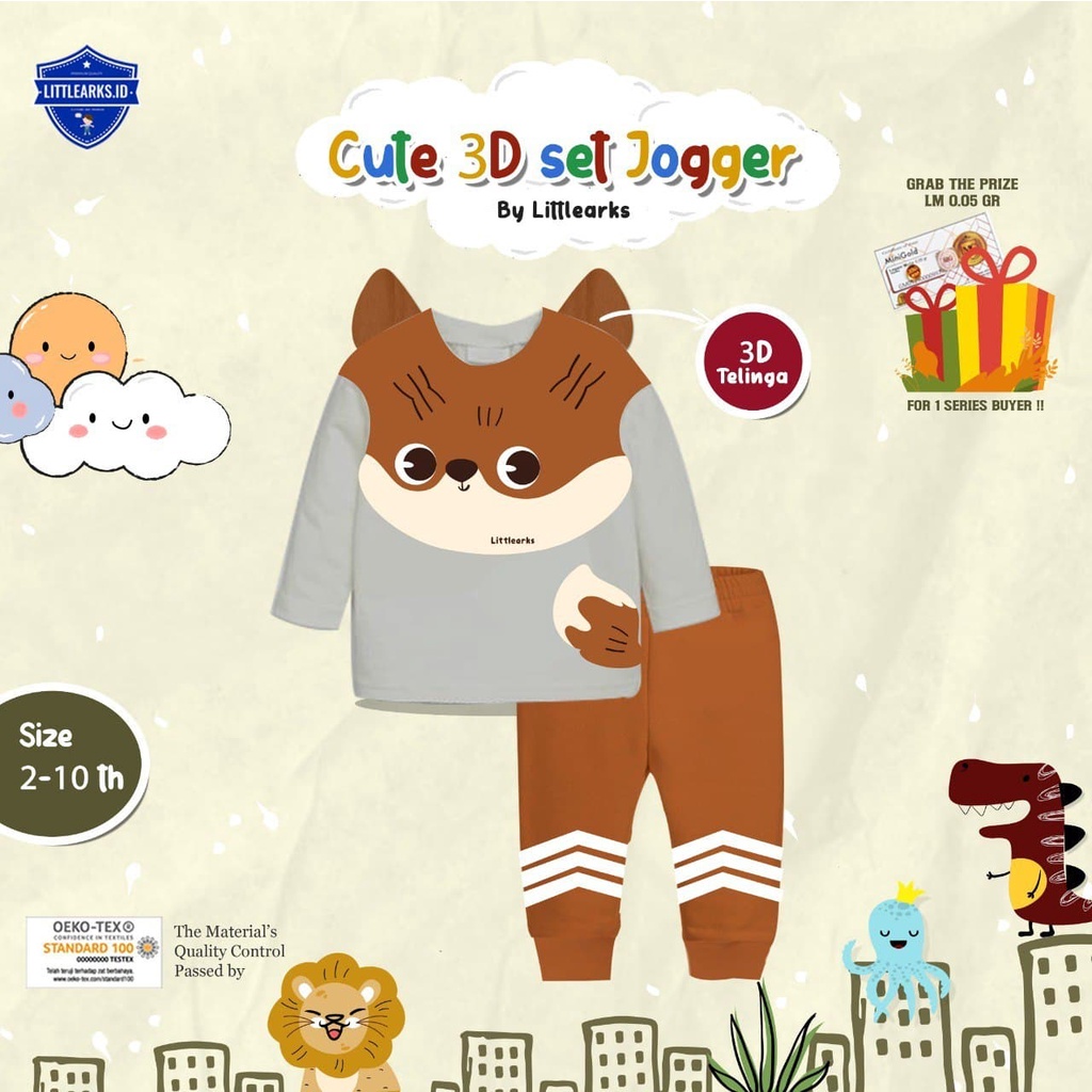 Pakaian anak Cute 3D SET jogger