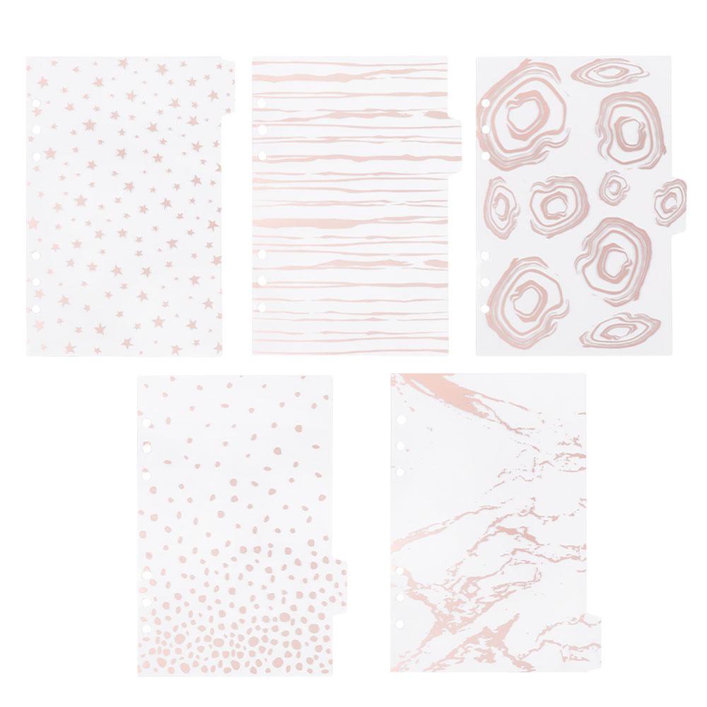 Nanas 5PCS /set Notebook Paging Separator Baru Isi Ulang Plastik Shell Vintage Sekat