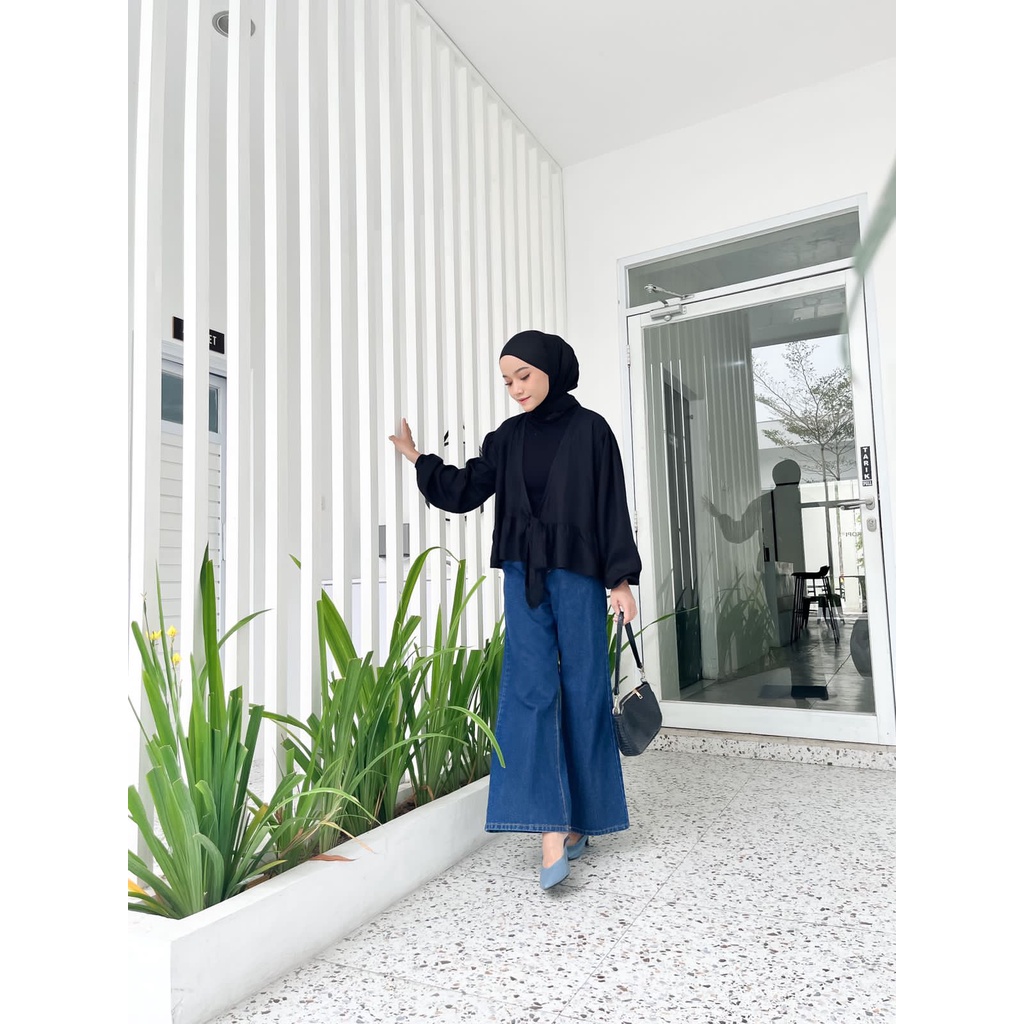 Nada Cardi Bahan Katun Rayon OUTER CARDIGAN RUFFLE - BISA COD