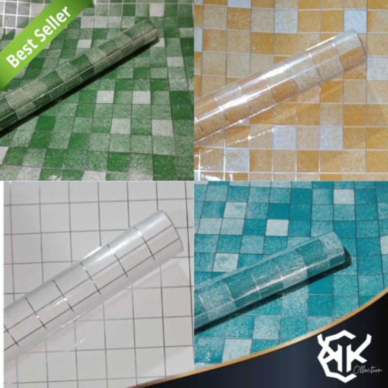 Wallpaper Dinding Dapur Motif Keramik 60cm x 100cm Wallpaper Dapur Keramik