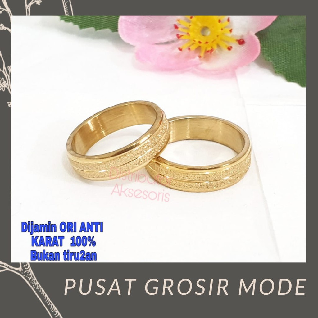 Cincin Couple Titanium ANTI KARAT SELAMANYA PGM CT42 SATUAN