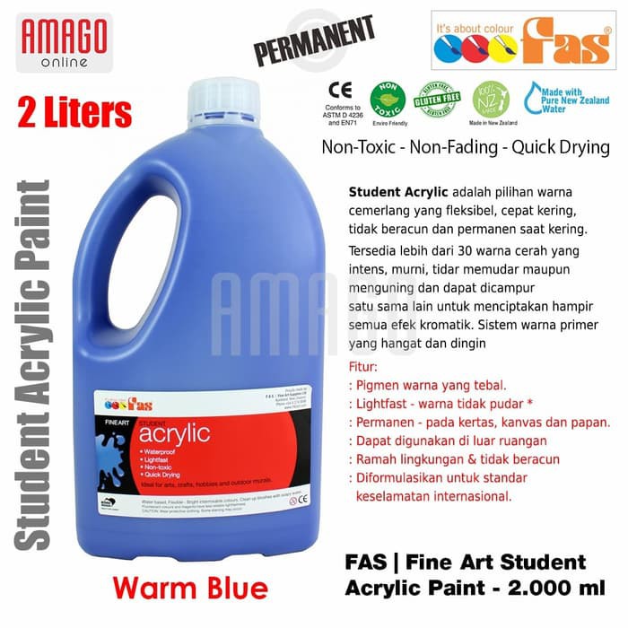 FAS - STUDENT ACRYLIC PAINT - 2 LITER - WARM BLUE