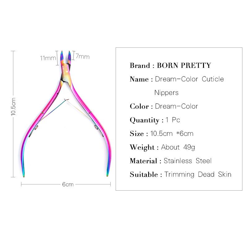 BORN PRETTY Nail Cuticle Nipper Colorful Clipper Scissor Dead Skin Remover Nail Art Tool