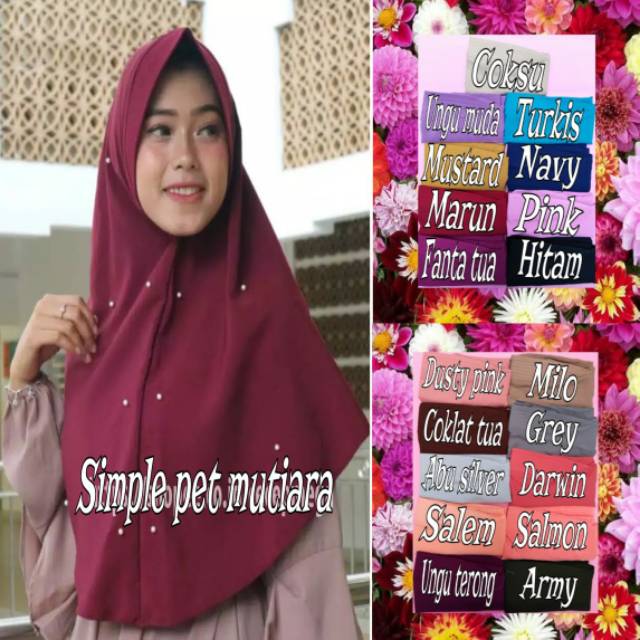 TERMURAH HIJAB / JILBAB / KHIMAR SIMPLE PET MUTIARA