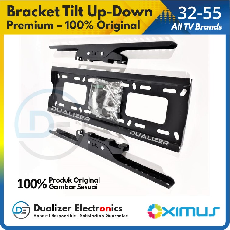 Bracket TV Smart/Android TV 55 50 49 43 42 40 Inch Universal Tilt Up-Down Nunduk Waterpass