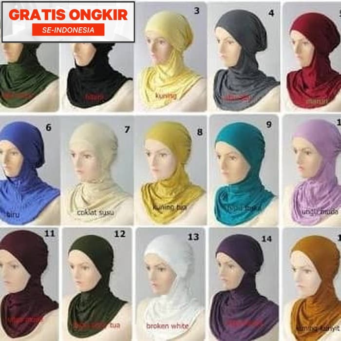 CIPUT NINJA RESLETING ZIP ANTEM  NINJA DALEMAN JILBAB HIJAB SYARI Inner hijab Ciput rajut premium Ci
