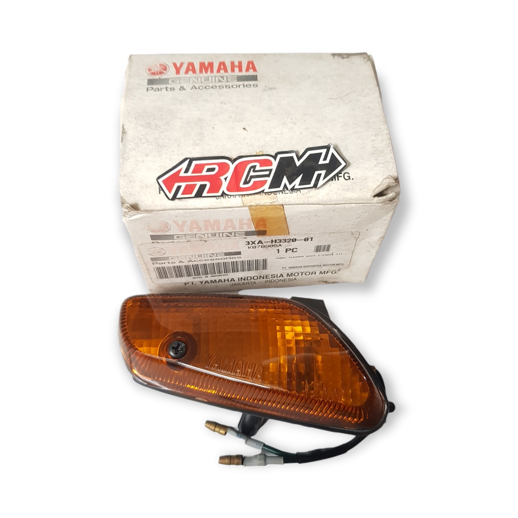 3XA-H3320-01 PERBIJI LAMPU SEN ASSY MICA MIKA KACA SEIN RETING RETTING RITING FIZR F1ZR FIZ-R F1Z-R DEPAN DPN KANAN KUNING ORI ORIGINAL YAMAHA YGP ASLI