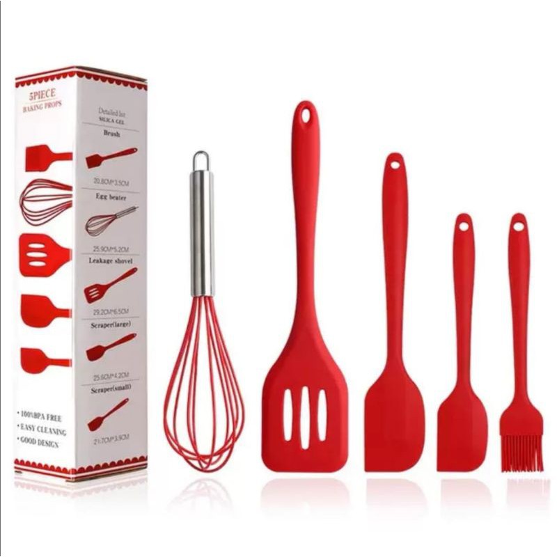 Spatula Silicone 1 set ( 5 pcs ) Food Grade