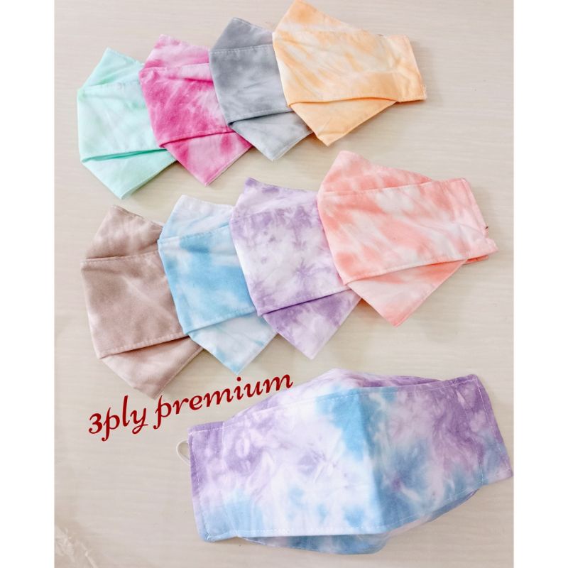 masker tie dye 3ply premium 3dimensi korea