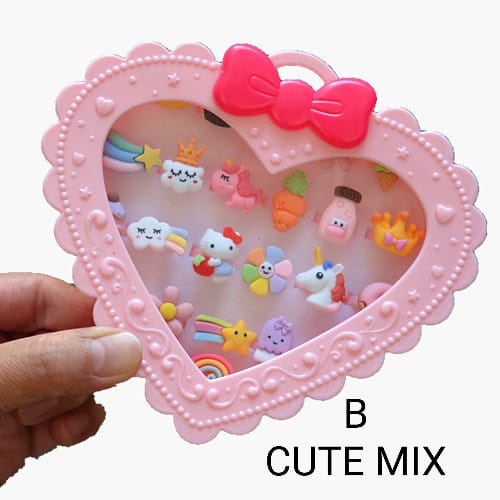 CINCIN ANAK CLAY MOTIF PRINCESS AKSESORIS PRINCES MAINAN ANAK KAWAII LUCU MURAH IMPORT