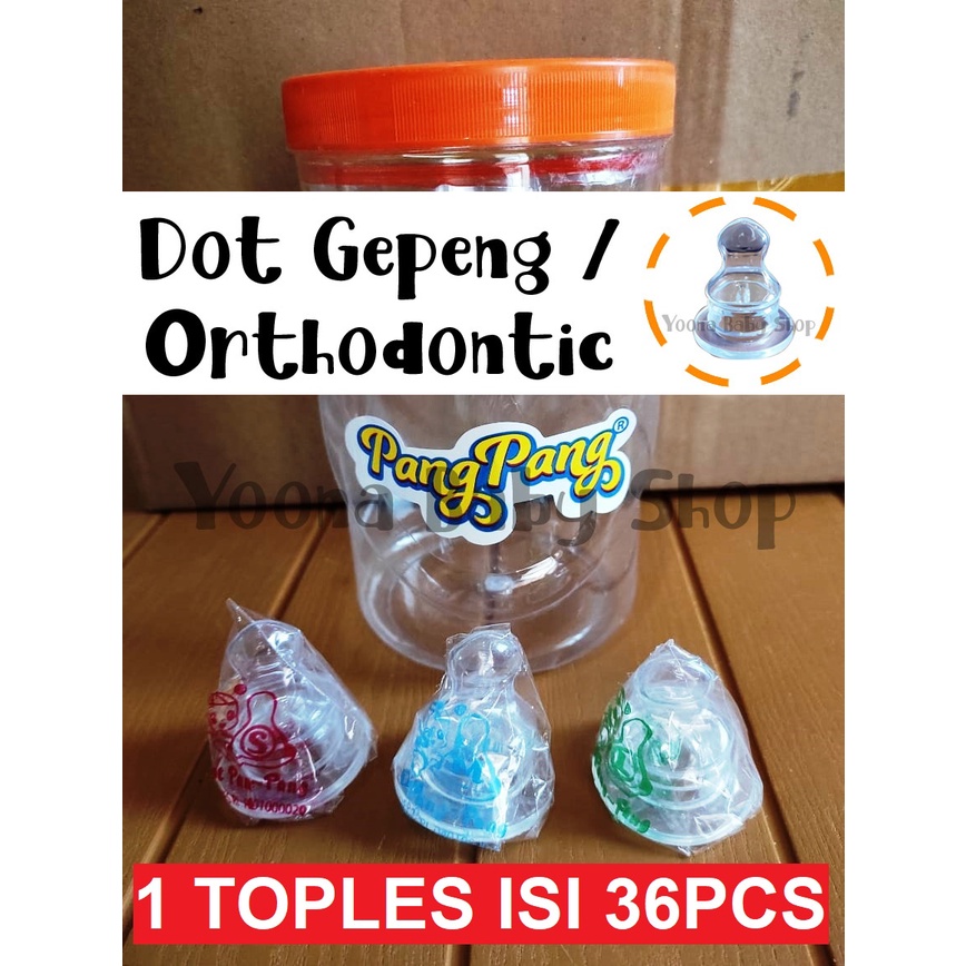 1 TOPLES 36pcs Dot Bayi Gepeng Pang Pang Orthodontic Silicone Nipple