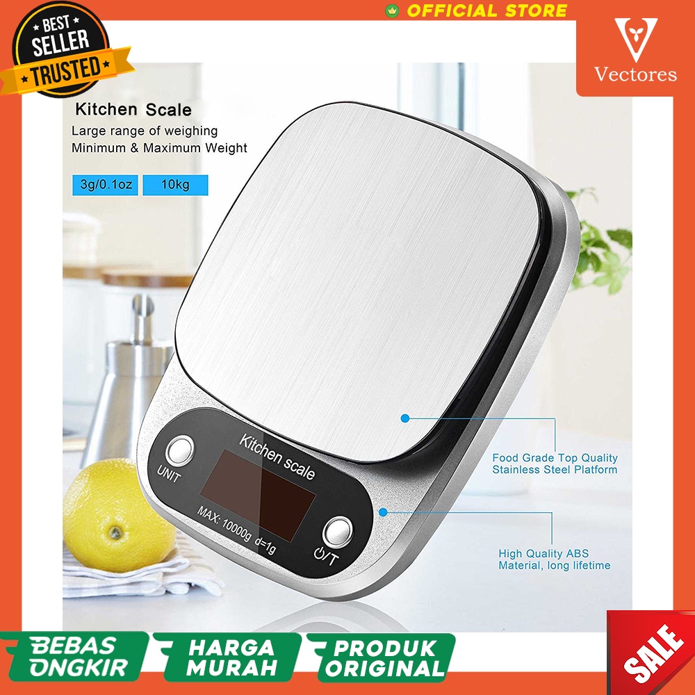 [ORIGINAL] Timbangan Dapur Makanan Bumbu Digital Kitchen Scale 10 Kilo Murah Berkualitas