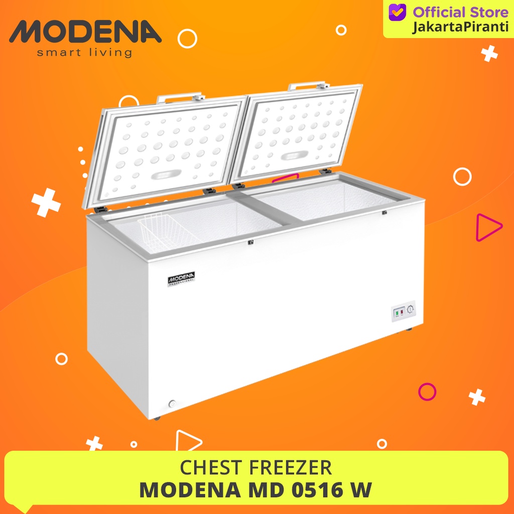 Chest Freezer Modena MD 0516 W - Freezer Box 510 liter 2 Pintu