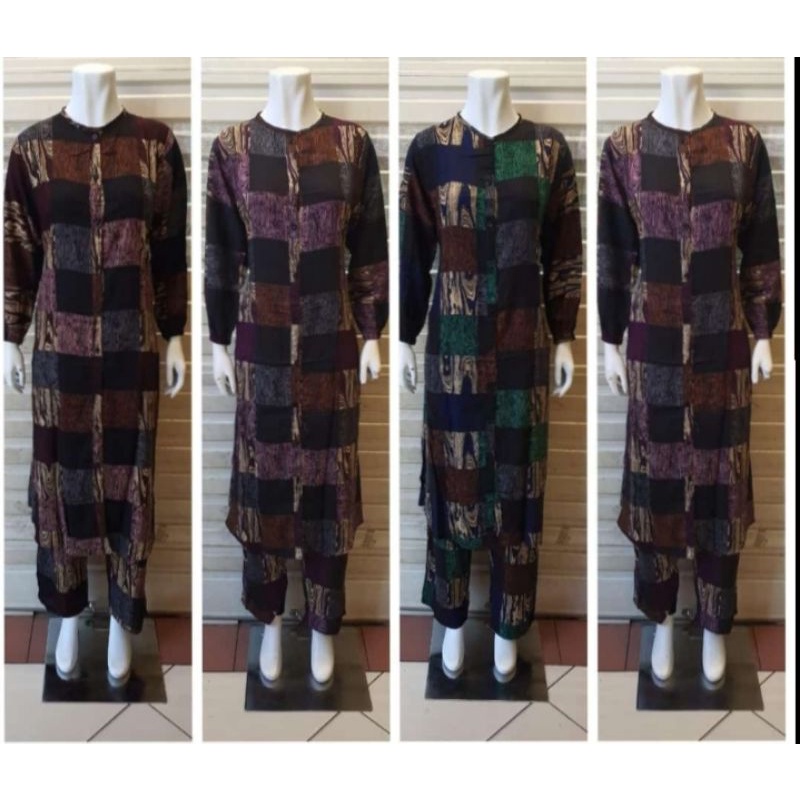 SetCel long tunik kotak