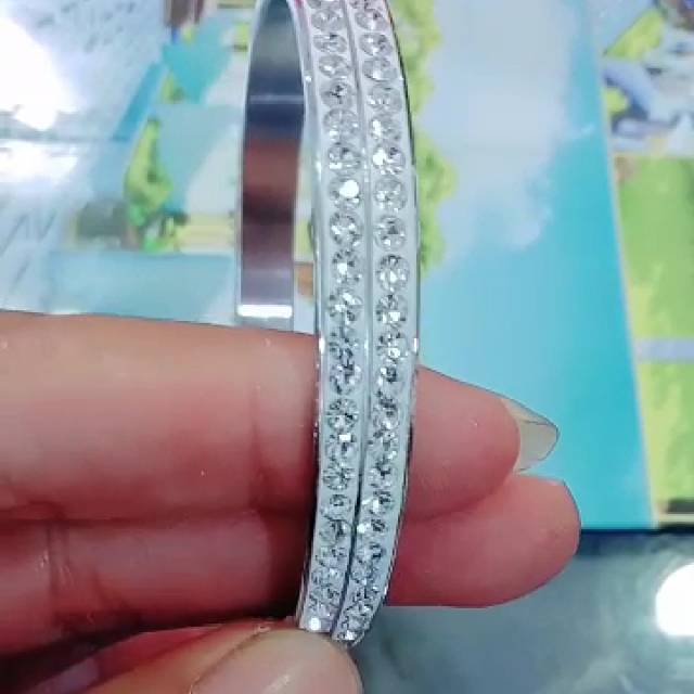 TITANIUM Gelang silver full mata