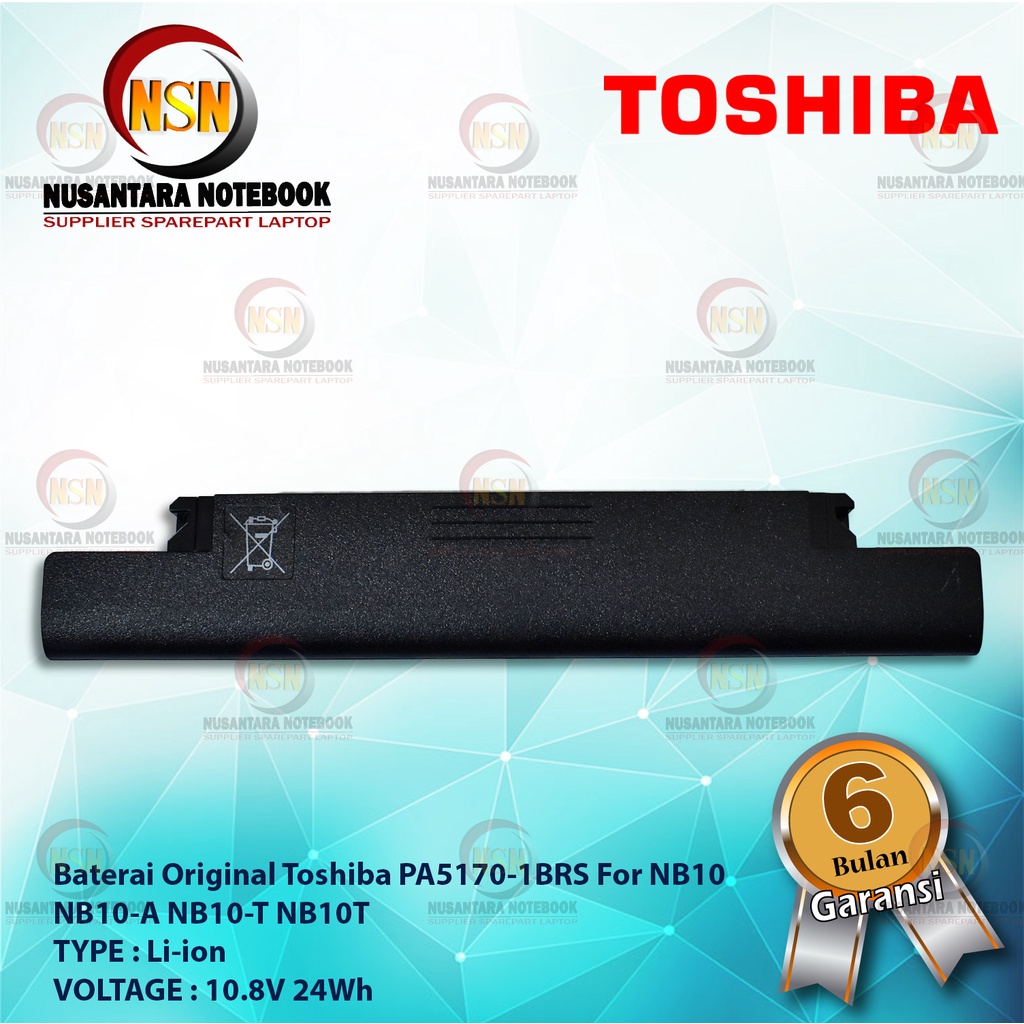 Baterai Original Toshiba PA5170-1BRS For NB10 NB10-A NB10-T NB10T