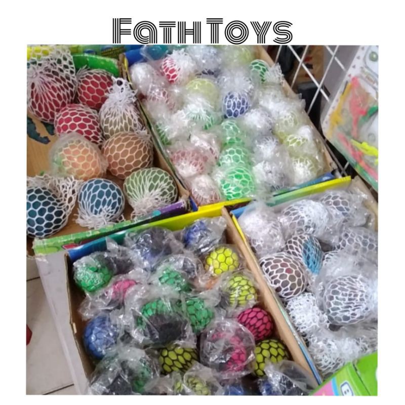 《POP》Mainan Anti Stres Mesh Squish Ball / Warna-warni / Stres Ball jaring