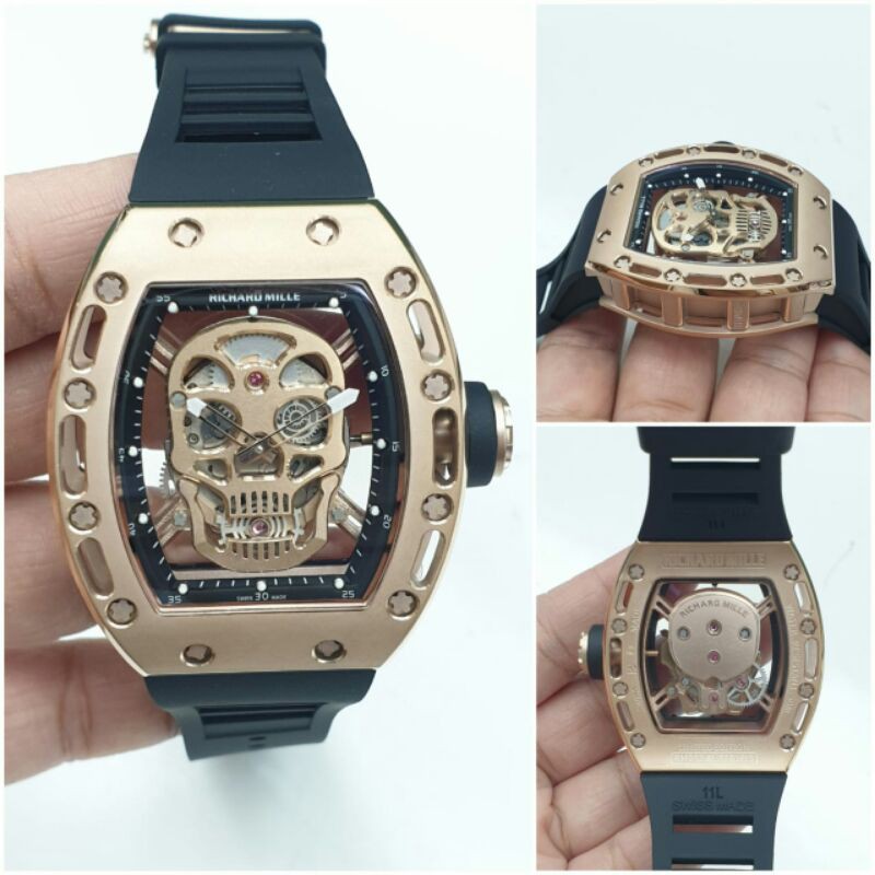JAM TANGAN PRIA RM 052 TENGKORAK AUTOMATIC SWISS SUPER PREMIUM