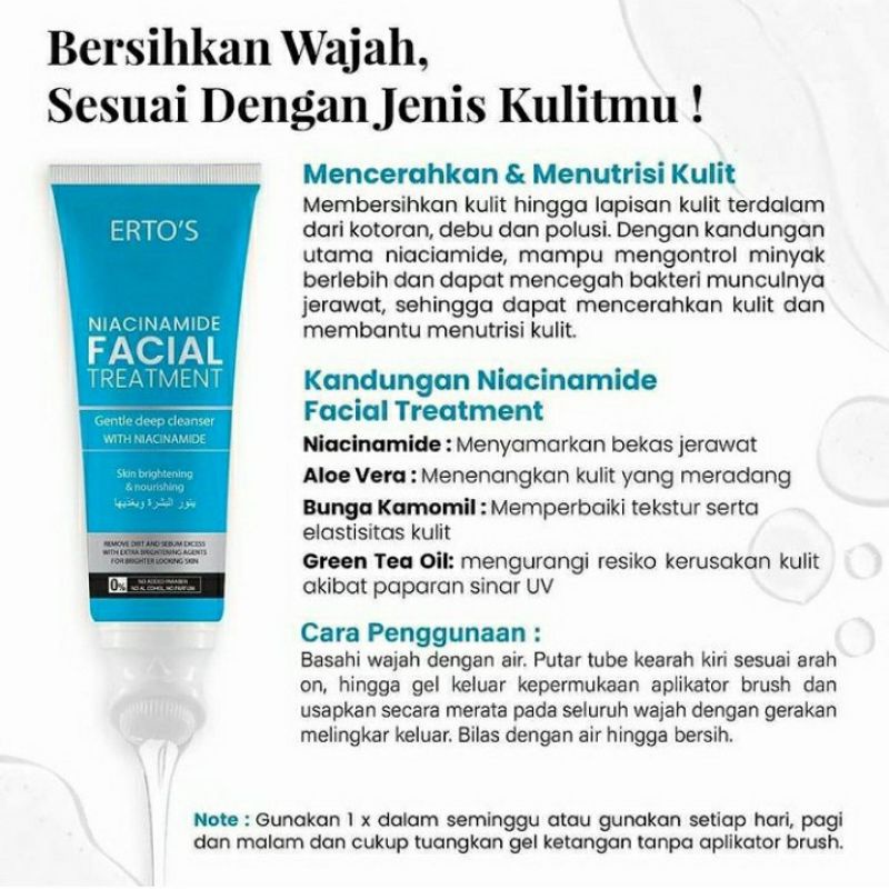 Ertos Niacinamide Facial Treatment - Pencuci Muka