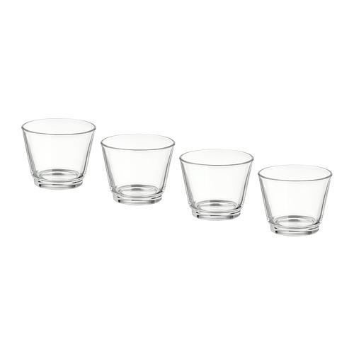 Candle Tempat Tatakan Lilin Kecil Set Isi 4 Pcs Gelas Kaca Bening Tinggi 6 Cm