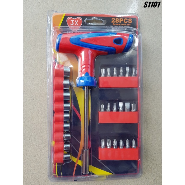 OBENG SOK T 28PCS KARET WARNA JX TOOLS