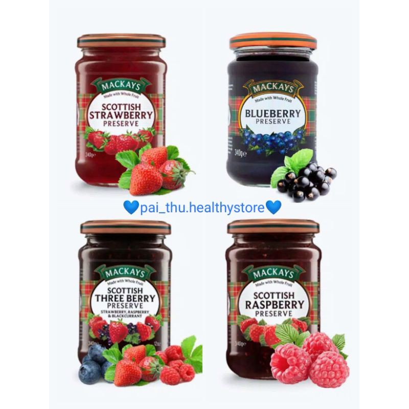 

Mackays Scottish Preserve Strawberry/Raspberry/Blueberry/Mixberries-Selai Jam Sehat Scotland@340gr