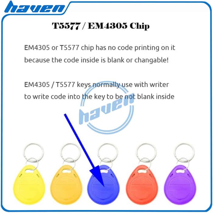 T5577 EM4305 RFID 125 kHz Rewritable Writable Duplicate Clone Keyfob