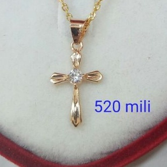 liontin salib emas asli 375