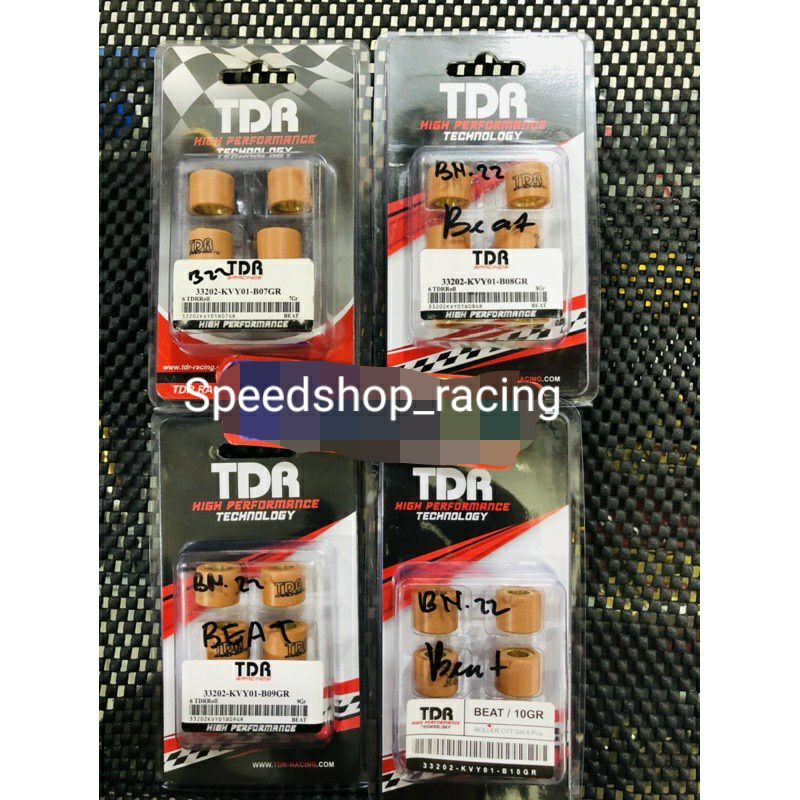 Roller Loler TDR Racing 3pcs/biji Honda KVY Beat karbu Scoopy karbu (bukan Beat FI / Beat Esp)
