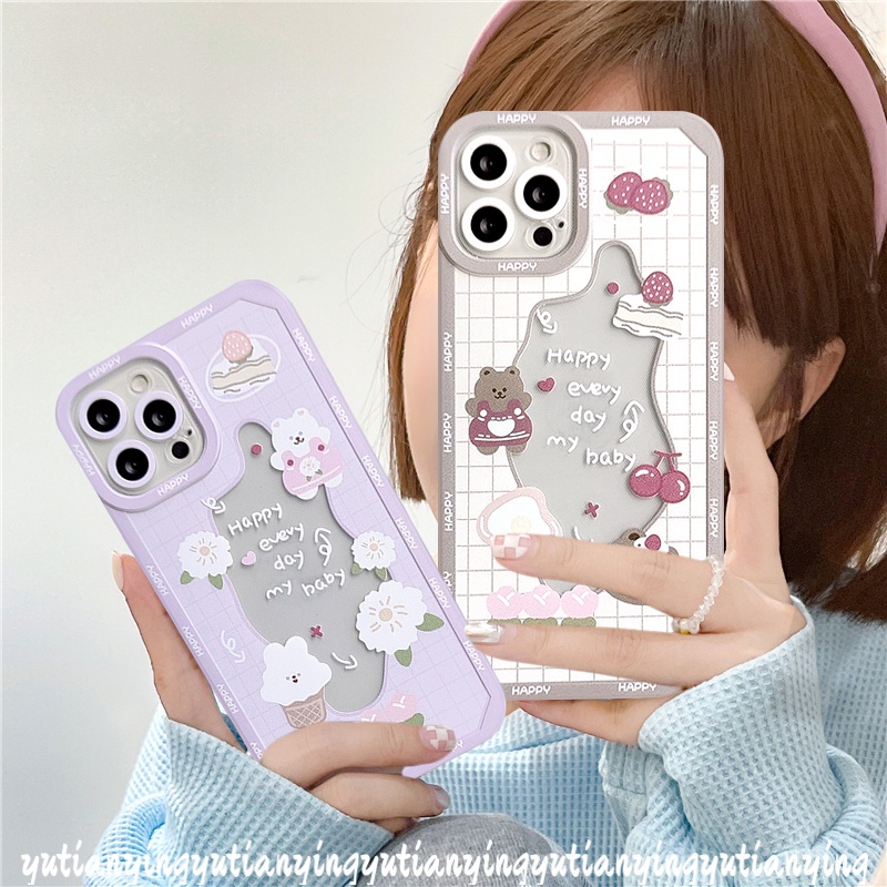 INFINIX Soft Case Pelindung Lensa Transparan Motif Kartun Kue Strawberry Beruang Kelinci Untuk Hot 9 Play 10 Play 11 6 11 Play 10 5 11S 10 Lite