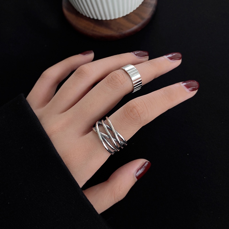 Multi-layer Cross Ring Accessories Light Luxury, Fashion Trendy Simple