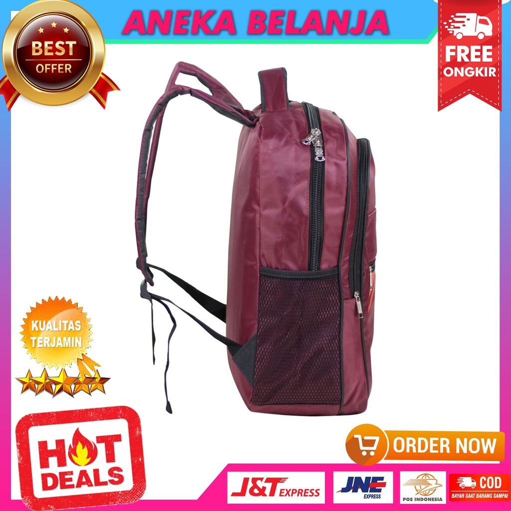 Backpack Khusus Pria Terbaru Fashionabe Body Star Sport Maroon Casual Stylish Trendy Sekolah SMP SMA