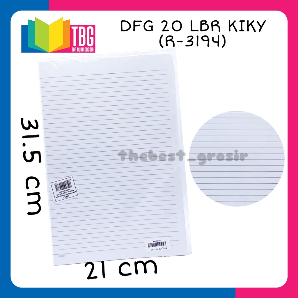 

DFG 20 LBR KIKY / DOBEL FOLIO BERGARIS / KERTAS FOLIO / FOLIO BERGARIS (R-3194)