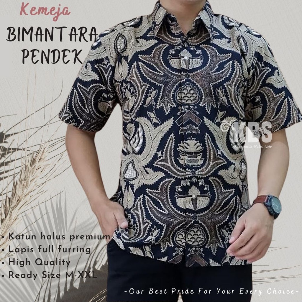 Batik BIMANTARA Terbaru Kemeja Pria Katun Halus Sragenan Full Furing Original SM Batik