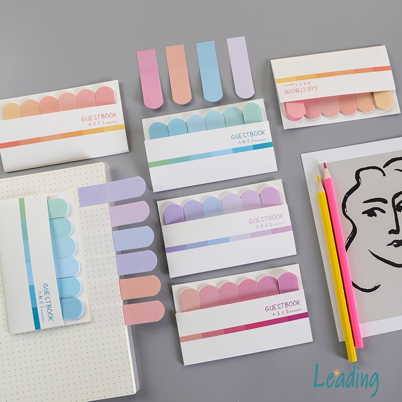 

Lucu Kreatif Enam Warna Notes Siswa Belajar Gradien Catatan Stiker Indeks-Le