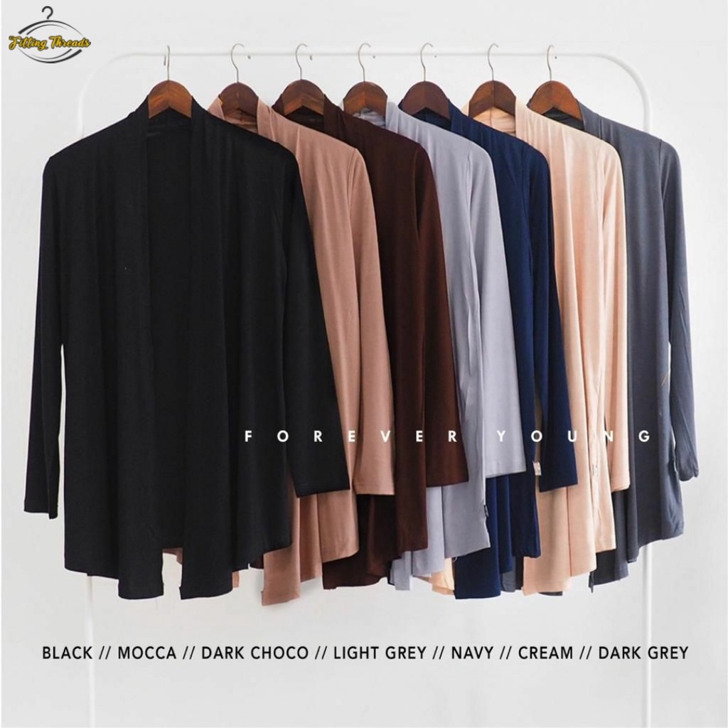 KARDIGAN CARDIGAN POLOS BASIC LENGAN PANJANG WANITA SPANDEK / DAILY BASIC OUTER BY SUNKA