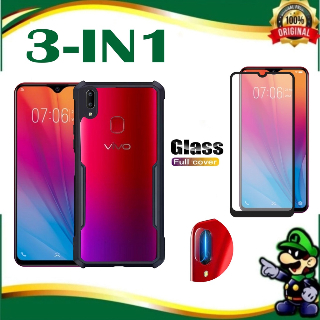 Paket 3in1 Softcase Shockproof Vivo Y91 Y95 Y93 Y91c Y91i Y90 Y1s 2022 Case Transparan Anti Shock Cl