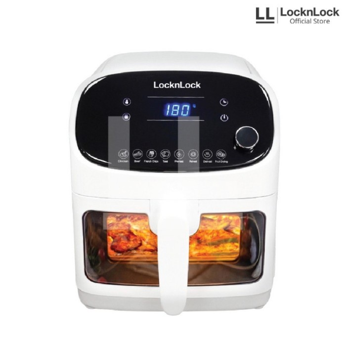 Lock n Lock EJF216WHT Air Fryer Digital Visible Window 5.5 Liter Lock &amp; Lock Liter EJF216 Baru