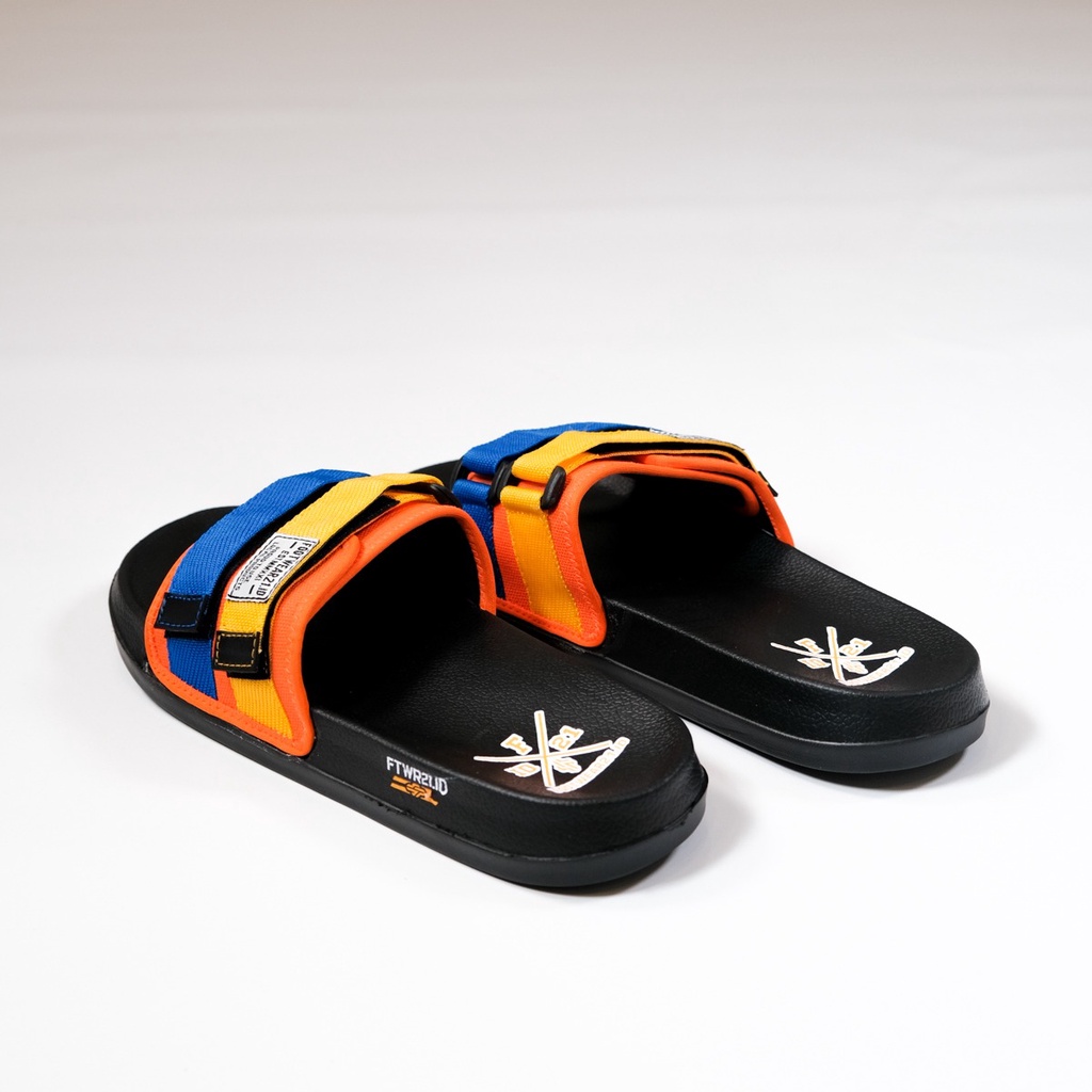 Footwear21.Id  -  Freddo Orange Black | Slippers | Sandal Pria | Slide Slip on | Sendal Anti Licin Ringan Selop  | Sandal Murah