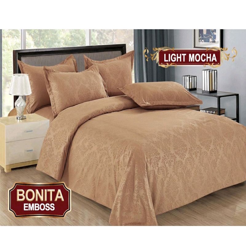 Sprei bonita embos elegant polos no 3 uk 120x200 Light mocha